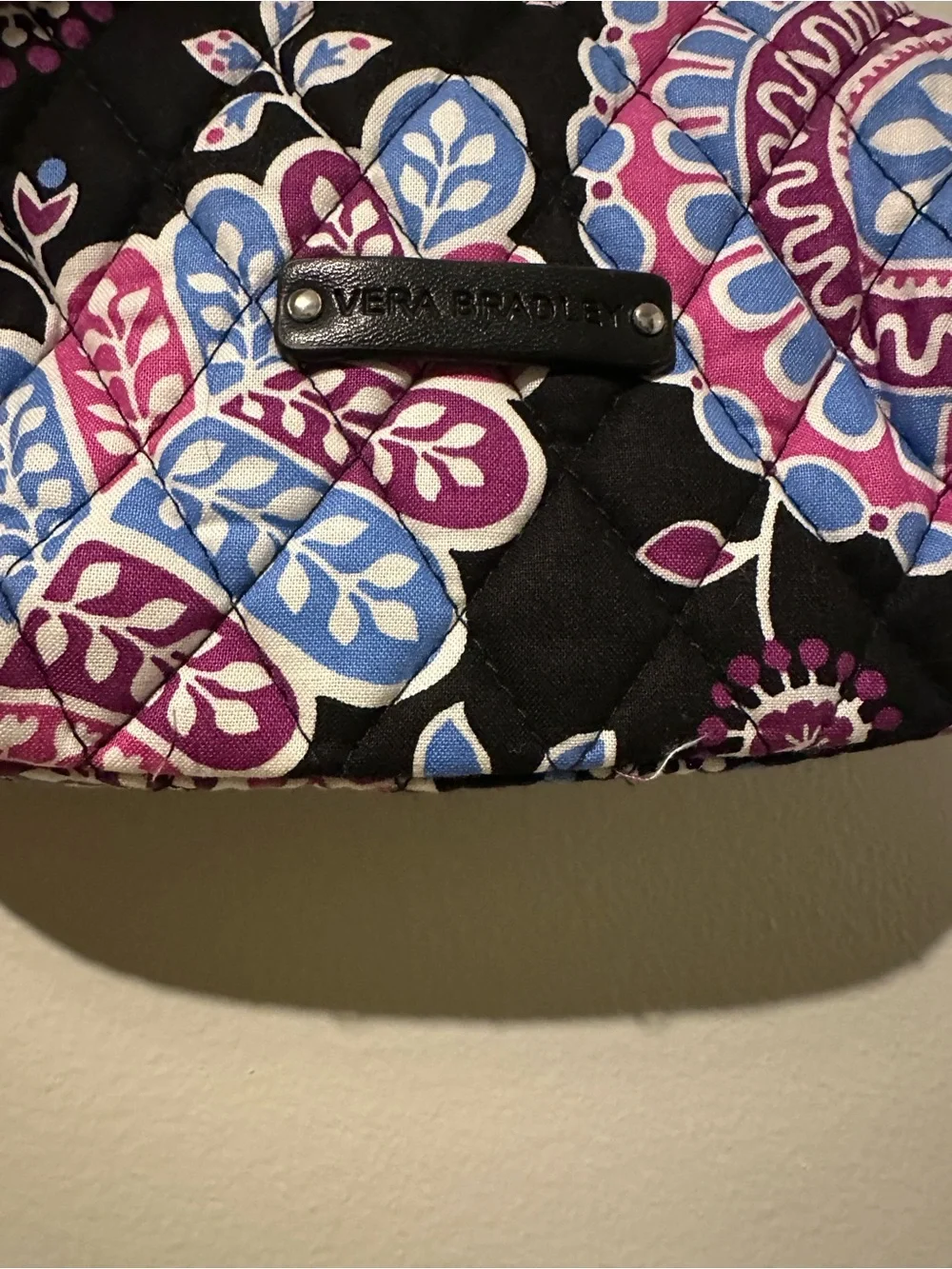 NWT Small Zip Cosmetic Pouch - Alpine Floral (Black). 5”H x 6.6”W.